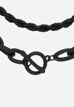 Jet Chunky Chain Layered Necklace