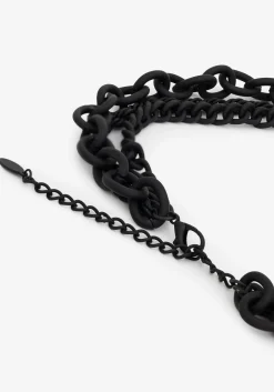 Jet Chunky Chain Layered Necklace