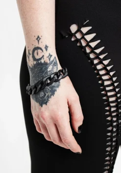 Jet Chunky Rope Chain Bracelet