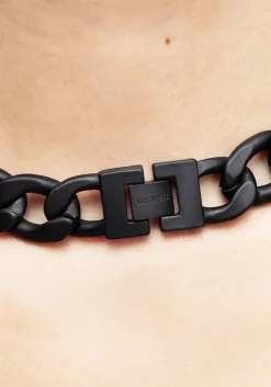 Jet Chunky Rope Chain Choker Necklace