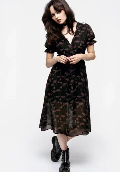 Judas V-Neck Button Midi Dress