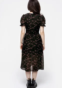 Judas V-Neck Button Midi Dress