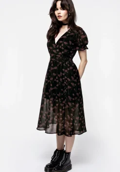 Judas V-Neck Button Midi Dress