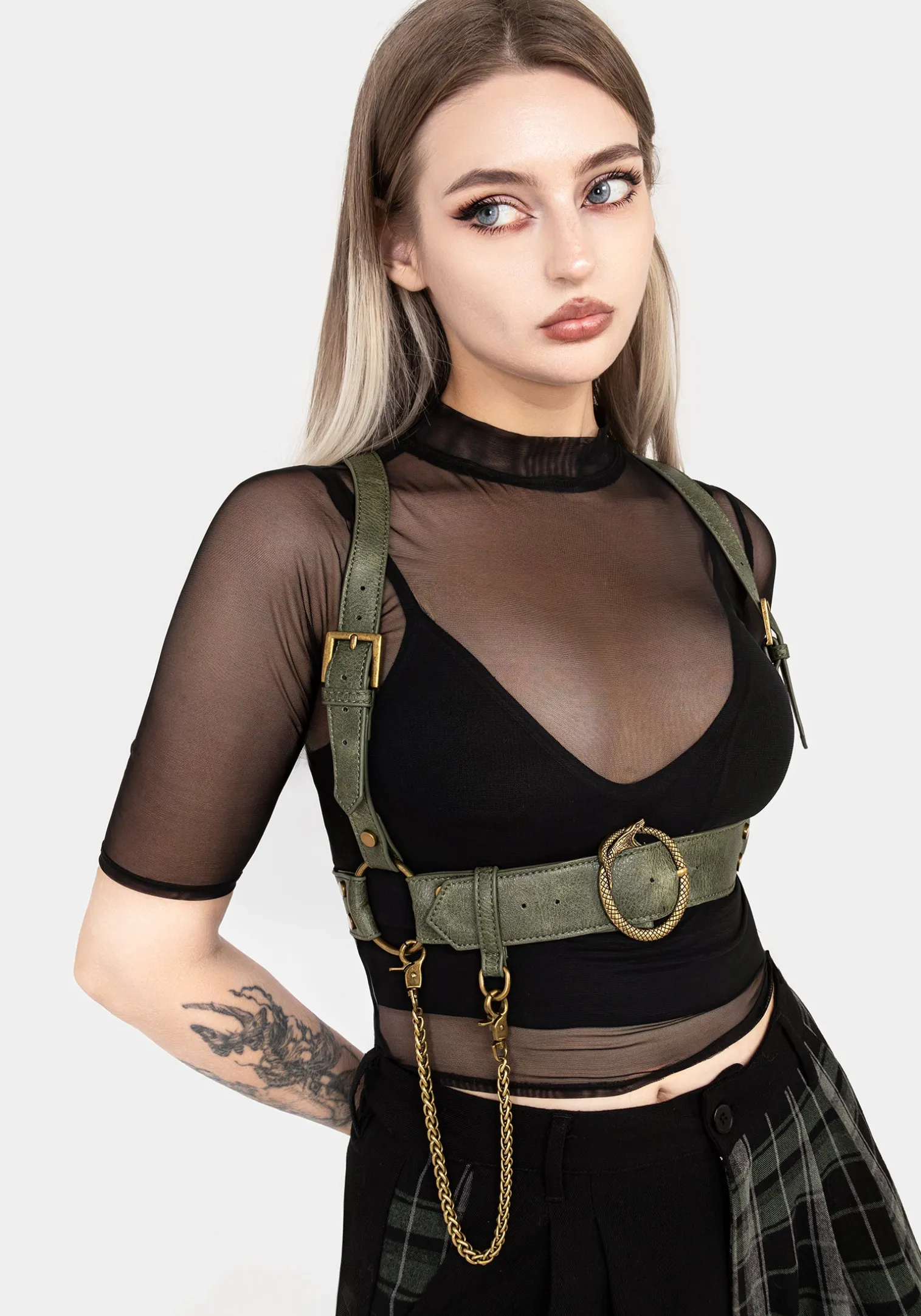 Kaliya Snake Chain Harness - Green