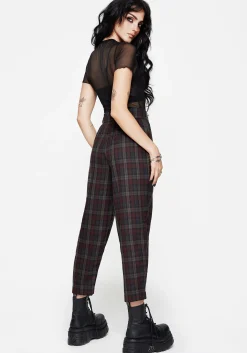Kalma Check Tie Belt Tapered Trouser