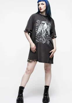 Kilgharrah Unisex Distressed Acid Washed Tee Dress