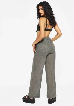 Koax Cotton Check Embroidered Beach Trouser