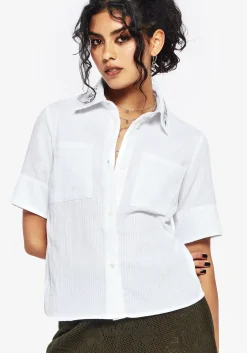 Koax Cotton Check Embroidered Button Up Shirt
