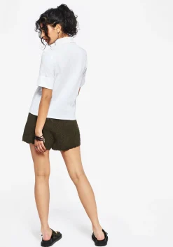 Koax Cotton Check Embroidered Button Up Shirt