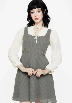 Koax Cotton Embroidered Pinafore Mini Dress