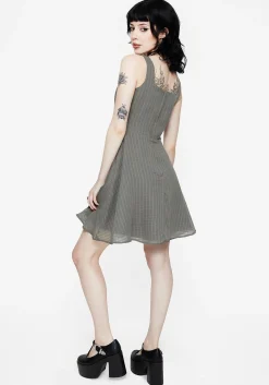 Koax Cotton Embroidered Pinafore Mini Dress