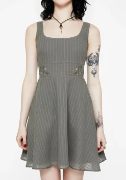 Koax Cotton Embroidered Pinafore Mini Dress