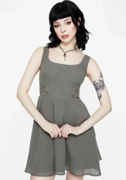Koax Cotton Embroidered Pinafore Mini Dress