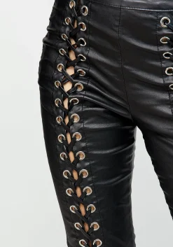 Laced Leg Detail Bootcut Pants