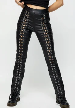 Laced Leg Detail Bootcut Pants