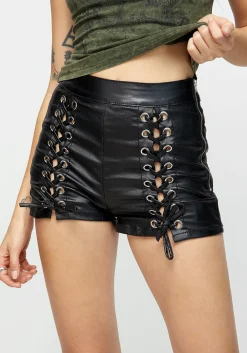 Laced Leg Detail Highwaisted Shorts