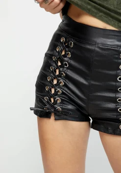 Laced Leg Detail Highwaisted Shorts