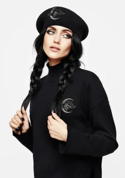 Lachrymose Embroidered Mock Neck Sweater