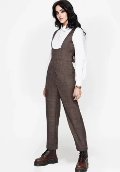 Lamya Check Tailored Straight Leg Suspender Trouser