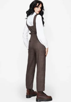 Lamya Check Tailored Straight Leg Suspender Trouser