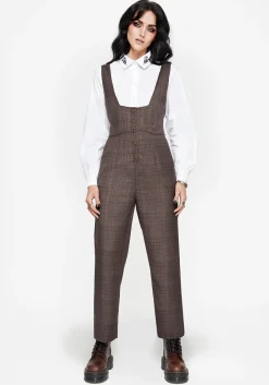 Lamya Check Tailored Straight Leg Suspender Trouser