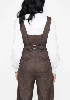 Lamya Check Tailored Straight Leg Suspender Trouser