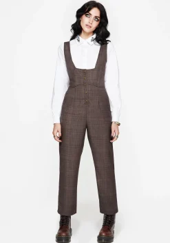 Lamya Check Tailored Straight Leg Suspender Trouser