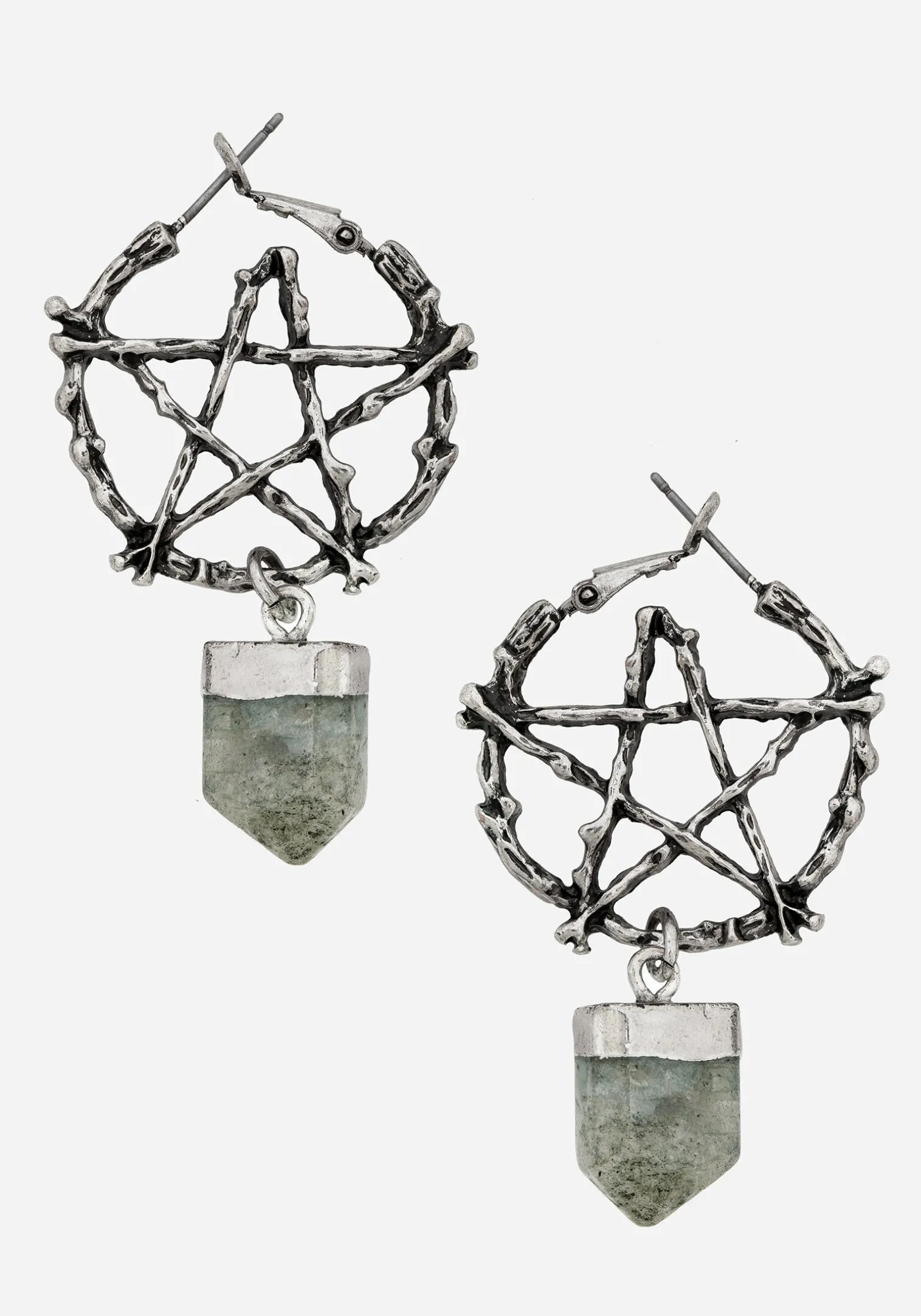 Lauma Pentagram Labradorite Hoop Earrings