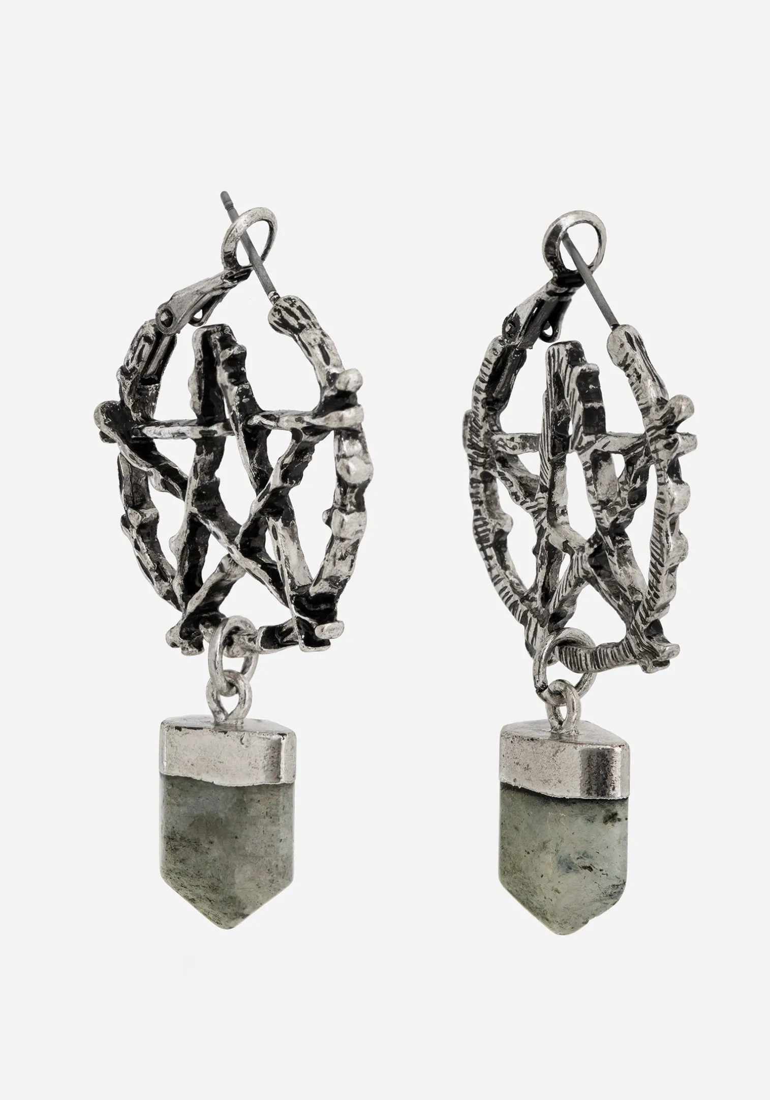 Lauma Pentagram Labradorite Hoop Earrings