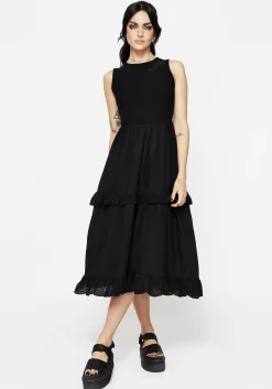 Laveau Embroidered Broderie Midi Dress