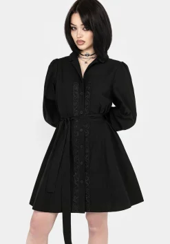 Letavia Embroidered Mini Shirt Dress