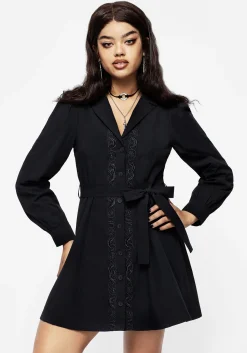 Letavia Embroidered Mini Shirt Dress