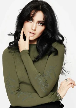 Leune Rose Print Cotton Long Sleeve Top