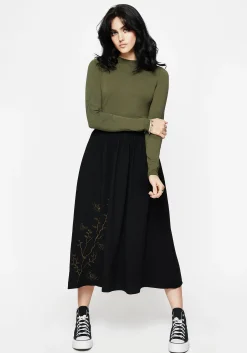 Leune Rose Print Cotton Long Sleeve Top