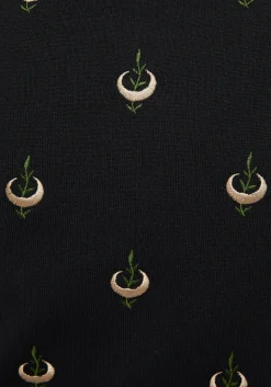 Liana Moon Leaf Embroidered Button Up Knit Vest