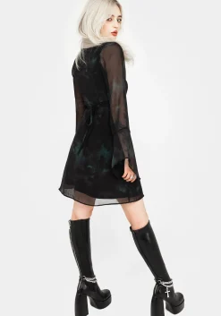 Lichen Bell Sleeve Chiffon Mini Dress
