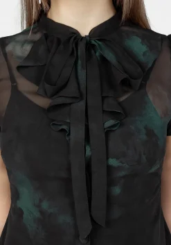 Lichen Chiffon Mini Shirt Dress