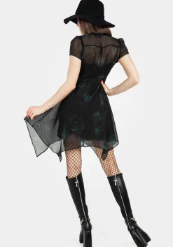 Lichen Chiffon Mini Shirt Dress