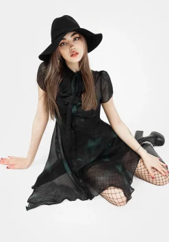 Lichen Chiffon Mini Shirt Dress