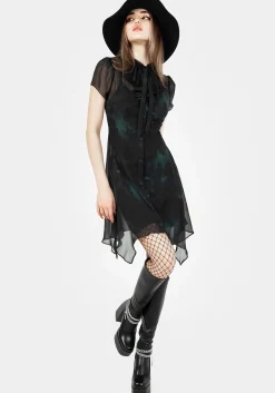 Lichen Chiffon Mini Shirt Dress