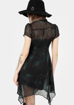 Lichen Chiffon Mini Shirt Dress