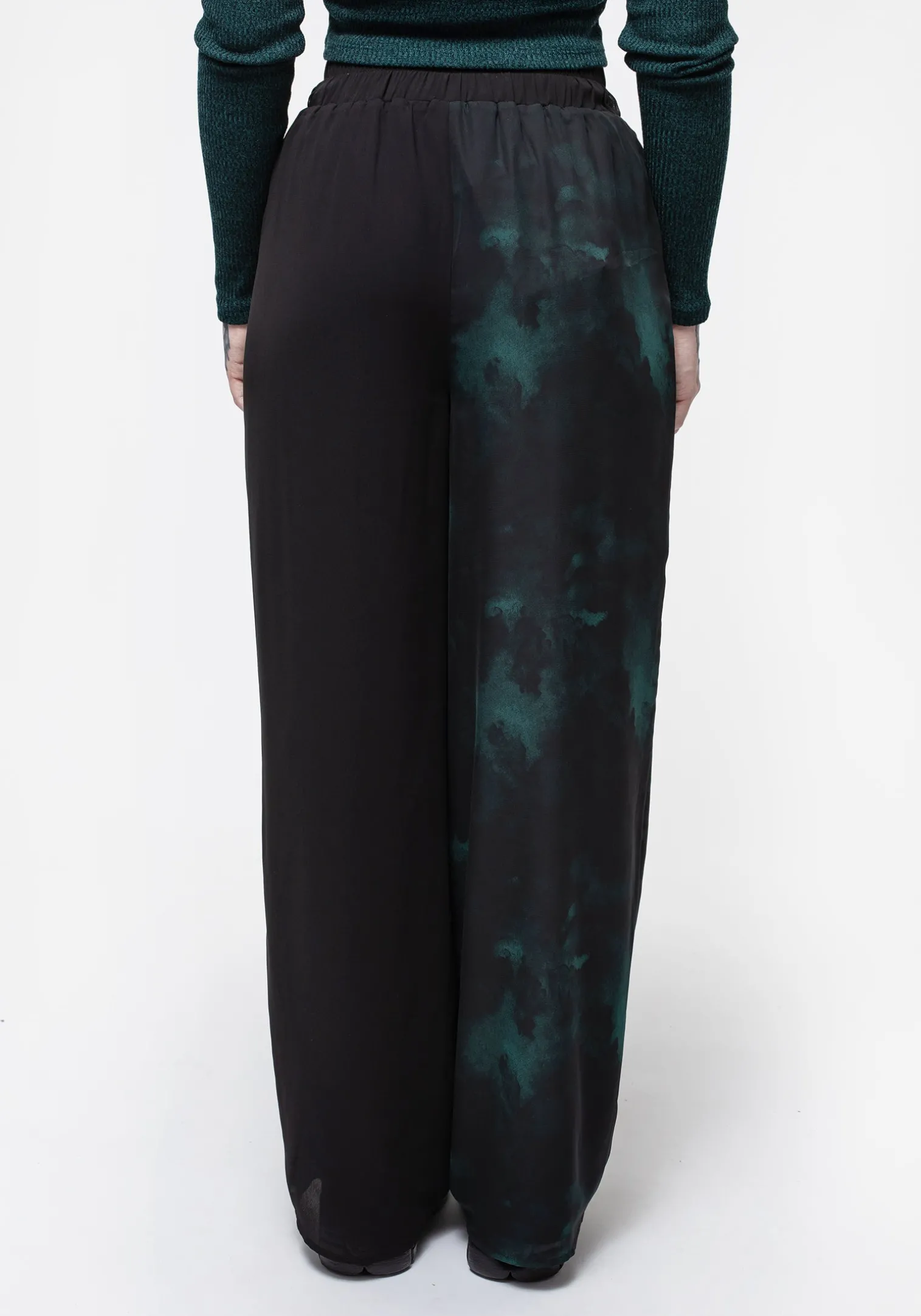 Lichen Spliced Chiffon Palazzo Trousers