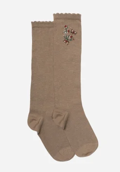 Lilia Embroidered Floral Socks