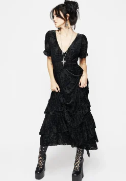 Lilias Devoré Tiered Maxi Dress