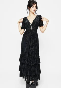 Lilias Devoré Tiered Maxi Dress