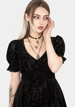 Lilias Devoré Velour Mesh Tiered Mini Dress