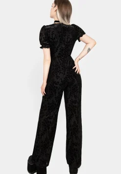 Lilias Devoré Velour Mesh Jumpsuit