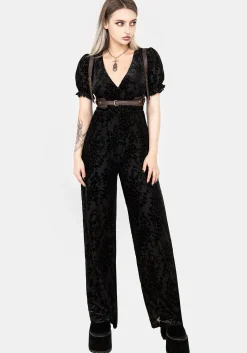 Lilias Devoré Velour Mesh Jumpsuit