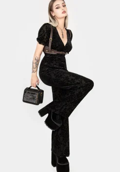 Lilias Devoré Velour Mesh Jumpsuit