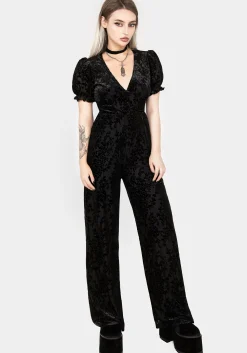 Lilias Devoré Velour Mesh Jumpsuit